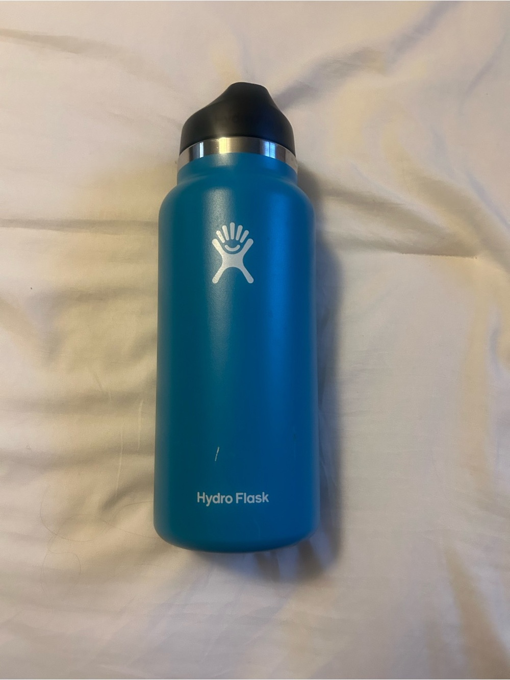 Hydro Flask Blue Insulated Water Bottle with Black Lid